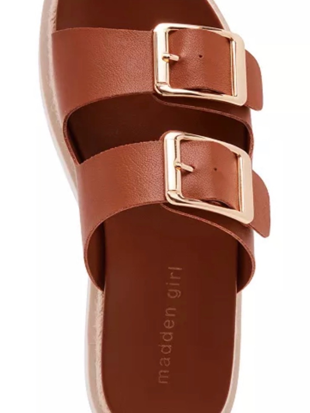 Madden Girl Tan Double-Buckle Espadrille Platform Sandal - Picture 3 of 7